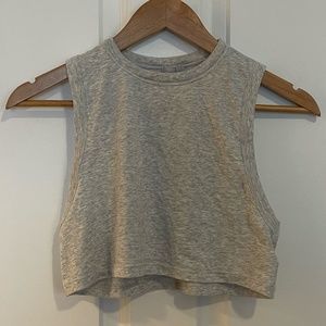 SKIMS Boyfriend Crop Tank Light Heather Grey Size XXS NWT